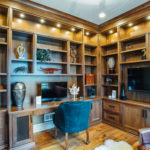 Custom Walnut Den & Home Office - wny family owned cabinetry & millwork #clarence #woodcountertop
