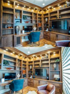 walnut office & den, built-in bookcases, wallunit, custom woodwork