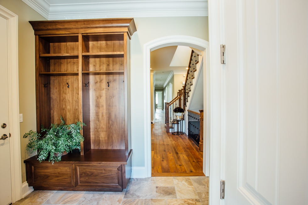 Built-in cabinetry - Bookcases, mudroom & fireplace mantel. Buffalo & WNY family owned custom wood work & cabinetry 