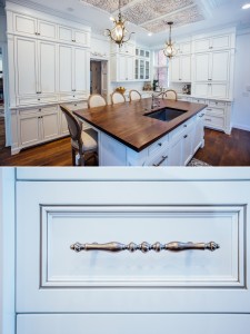 White Glazed Kitchen with Walnut Countertop - Elite Designs International #design #remodel #buffalo #kitchens #customcabinety