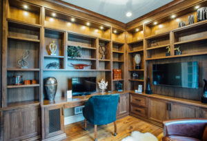 Custom Walnut Den & Home Office - wny family owned cabinetry & millwork #clarence #woodcountertop