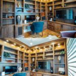 walnut office & den, built-in bookcases, wallunit, custom woodwork