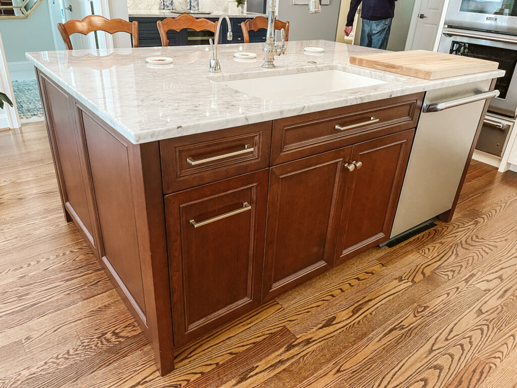 wood island custom kitchen